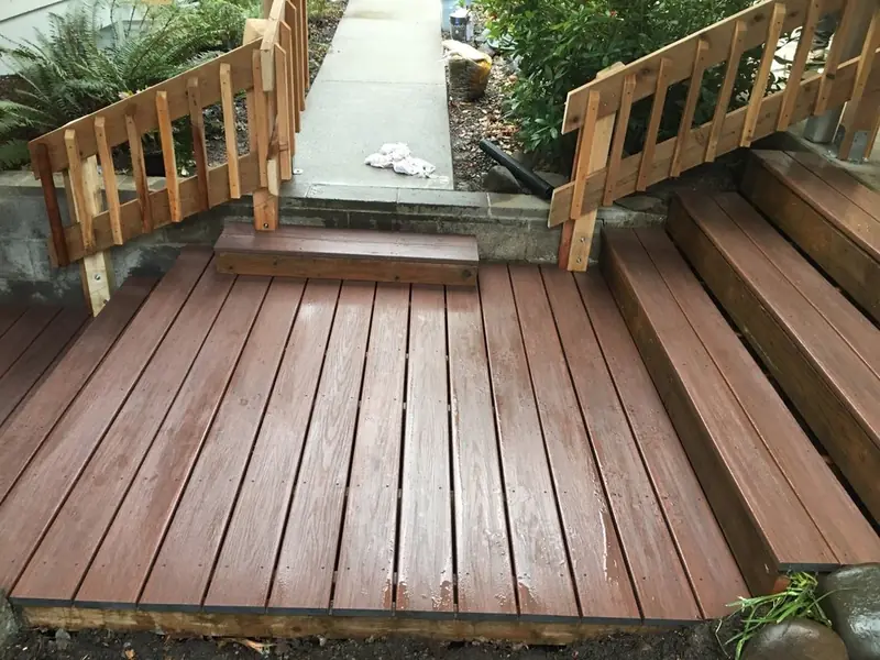 Stained deck boards detail, Albany OR